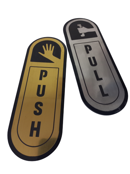 Gold/Silver Push & Pull Labels