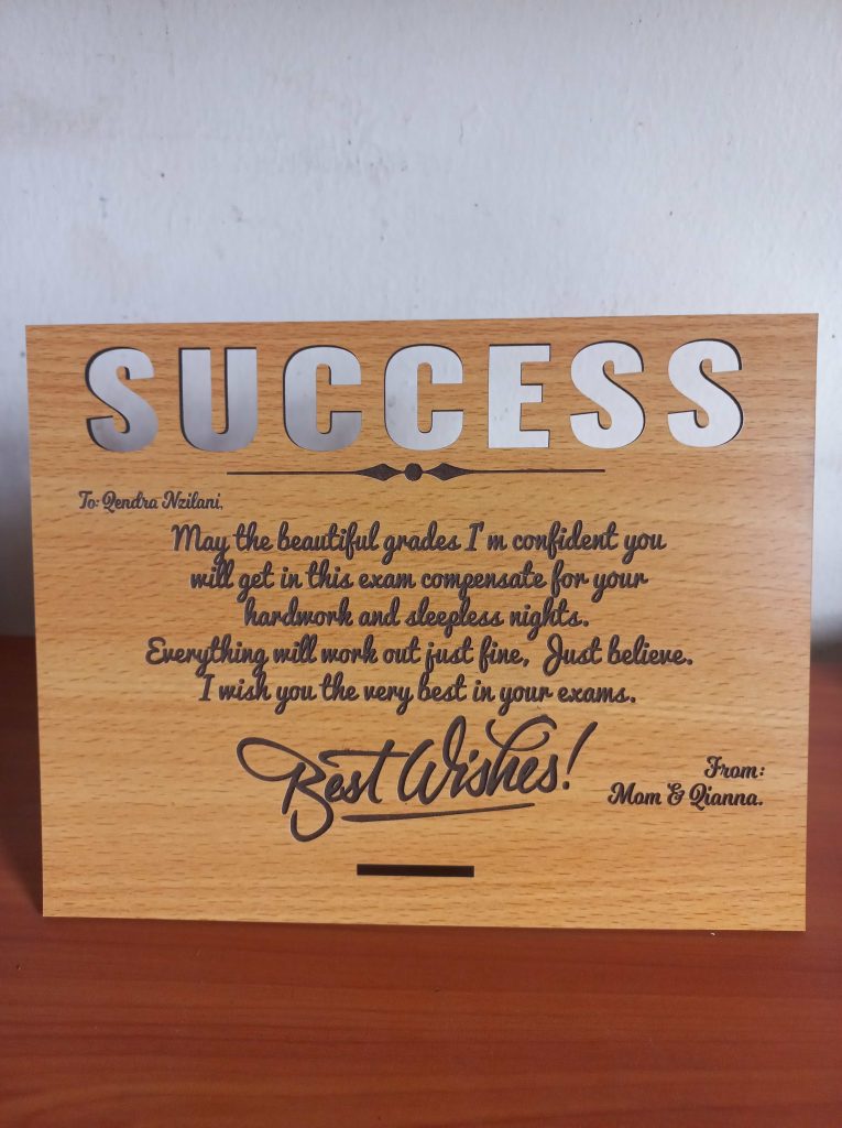 Wooden Customized Success Card