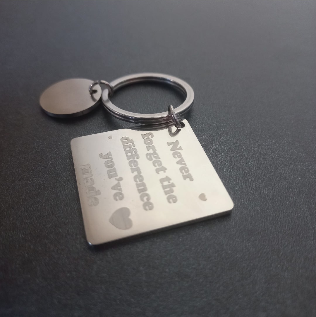Metallic Silver Customized Keychain