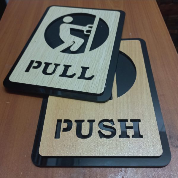 Double Layered Push-Pull Door Labels