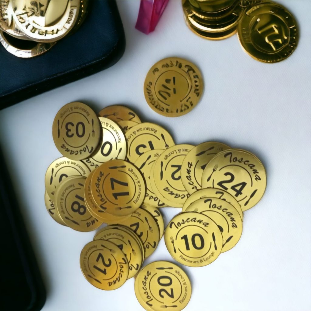 Round Shaped Golden Table Numbers