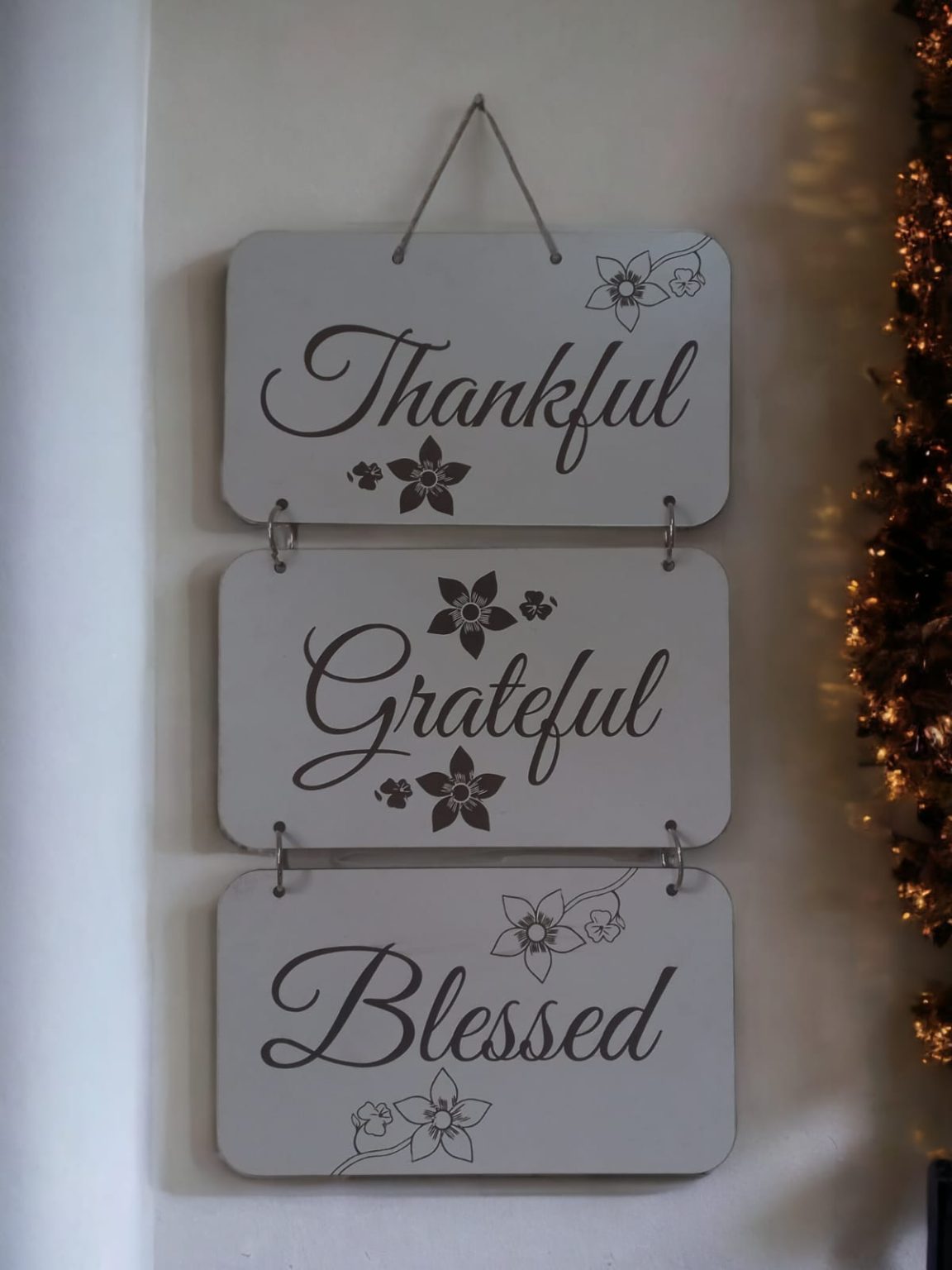 Thankful-Grateful-Blessed Wooden Wall Hanging