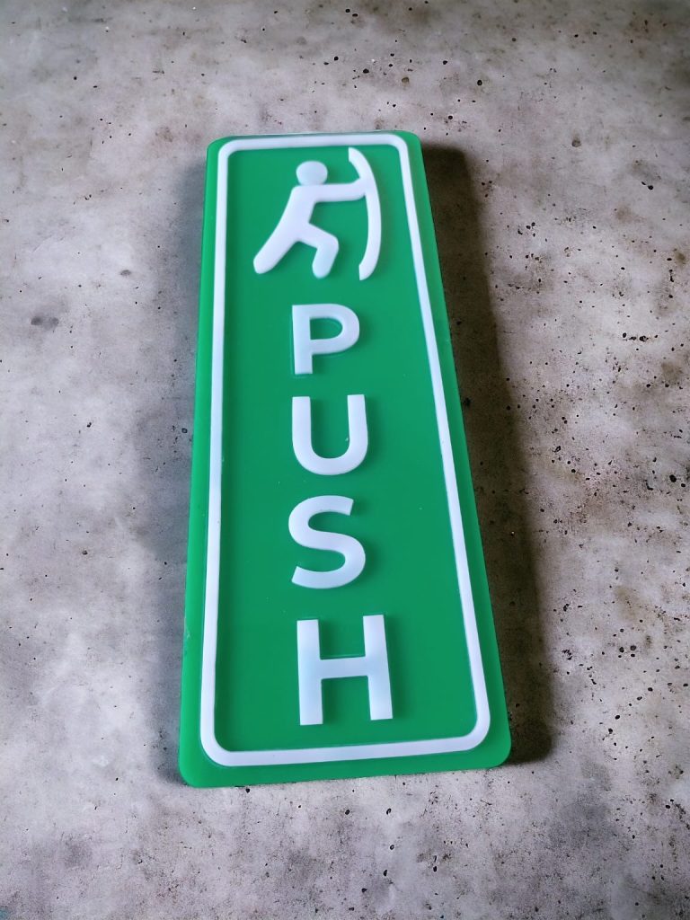 2D Push Pull Acrylic Labels