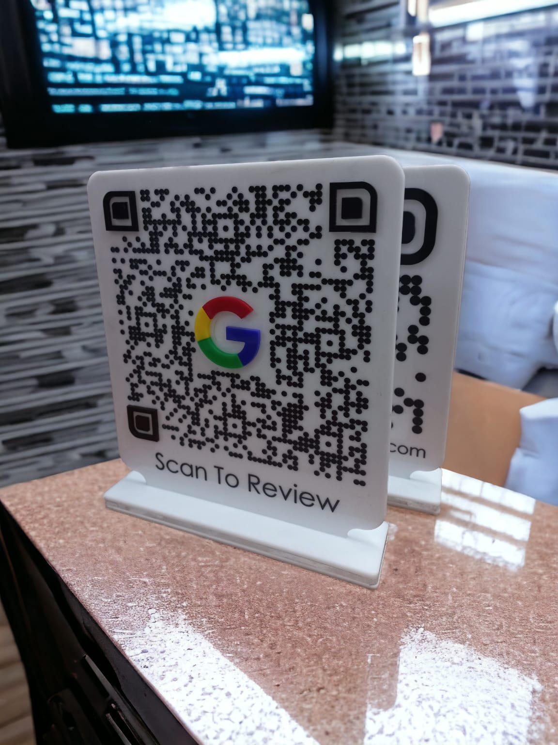 Google Reviews QR Code Table Stand