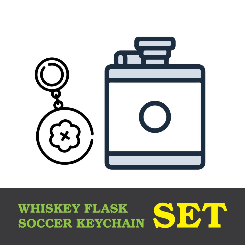 Whiskey Flask keychain Gift Set