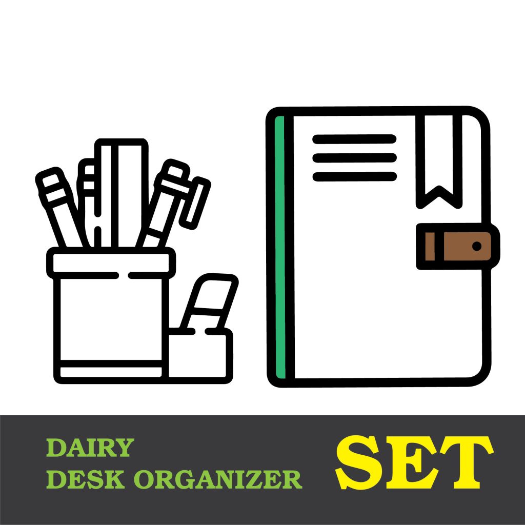 Dairy Desk Organizer Set