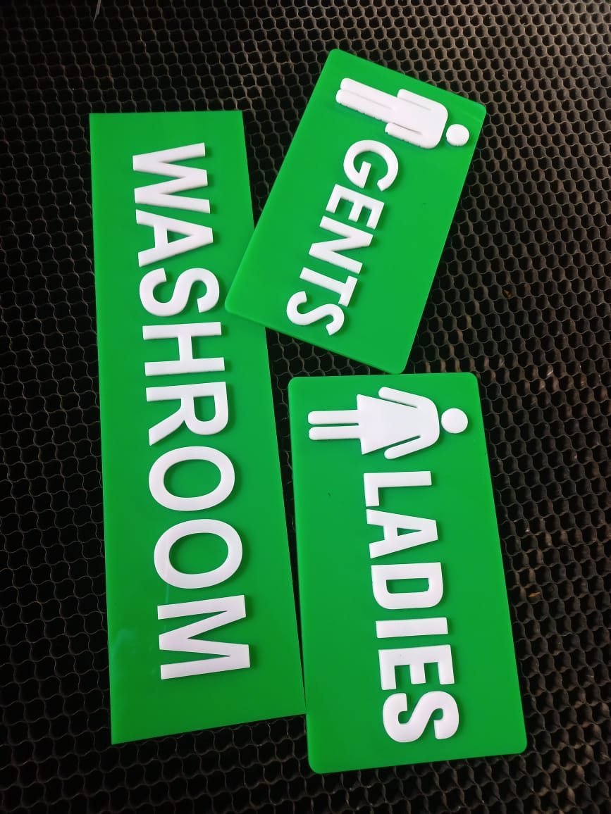 Acrylic Triple Washroom Labels