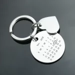 Circle-Heart Shape Calendar keychain