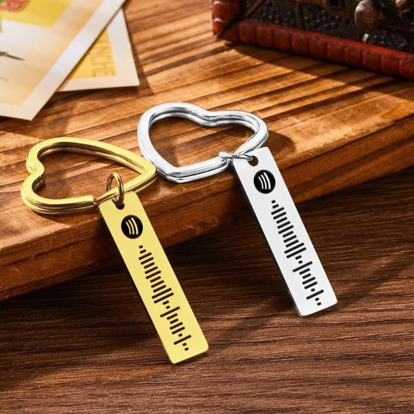 Spotify Heart-Ring Gold Keychain