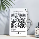 White Acrylic QR Code Song Keychain
