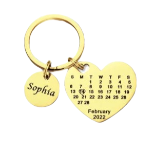 Heart Shaped Calendar Keychain