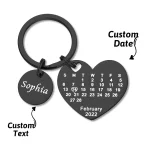 Heart Shaped Calendar Keychain
