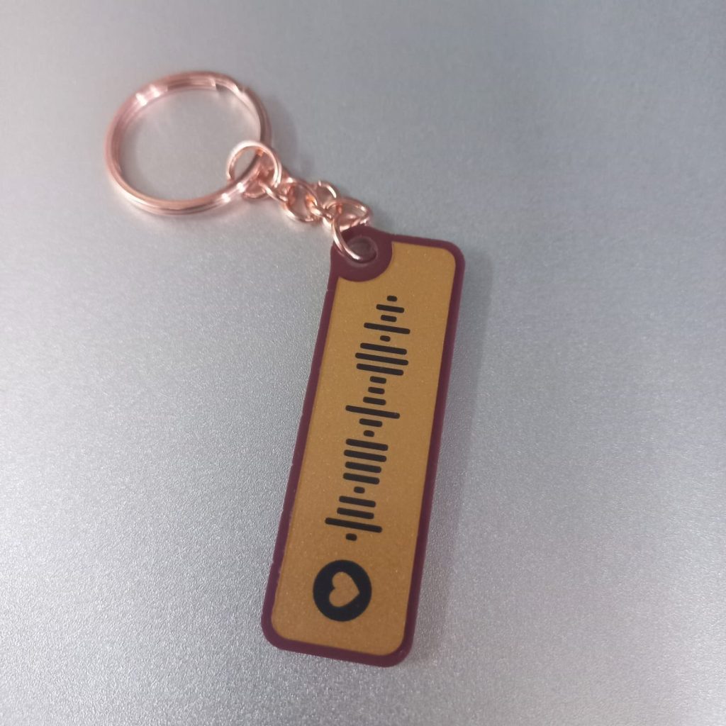 Golden Spotify Song Keychain