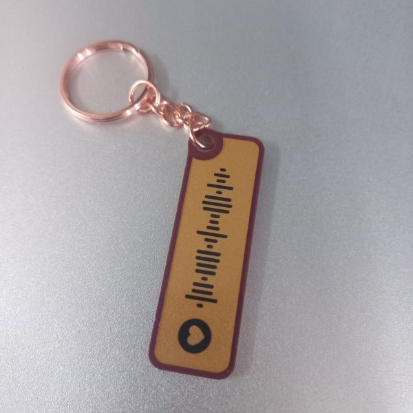 Golden Spotify Song Keychain