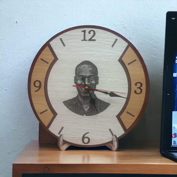 Customized 2-Shade Wooden Clock