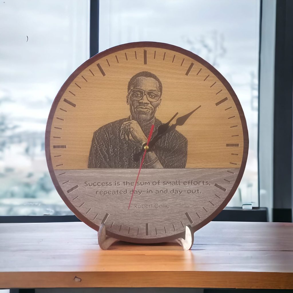 2 Shade Wooden Clock Gift